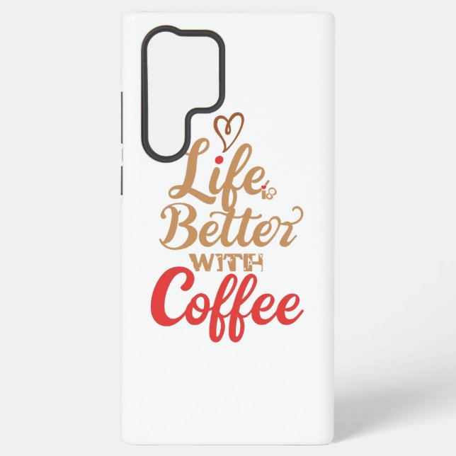 Coque Samsung Galaxy Retro Coffee Lover Typography (Verso)