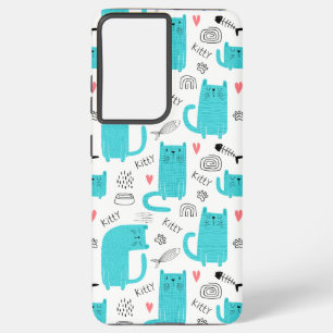 Coque Samsung Galaxy Robin Oeuf Bleu Cute Chat Motif