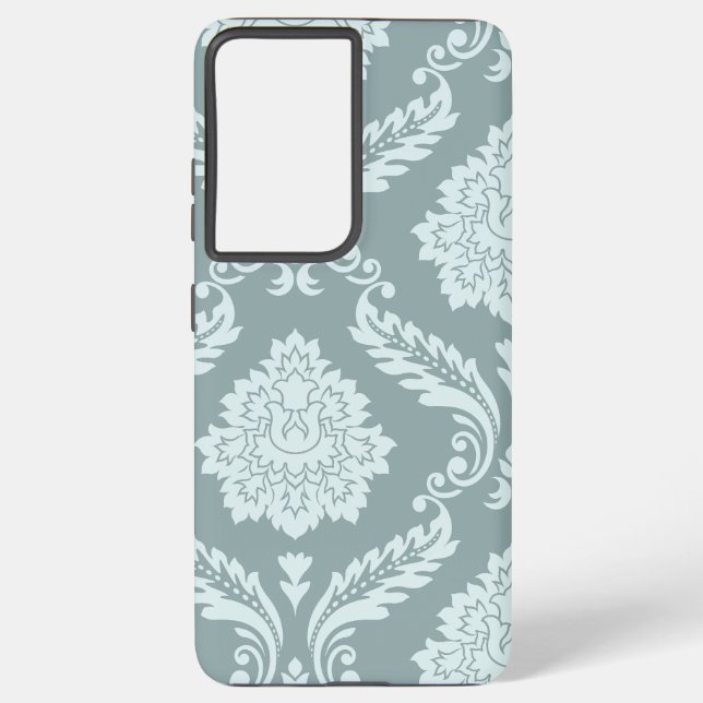 Coque Samsung Galaxy Rococo Damask Art I Duck Egg Blue+Teal (Verso)