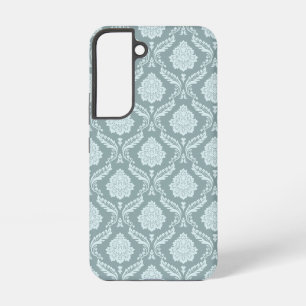 Coque Samsung Galaxy Rococo Damassé Rpt Motif Œuf de Canard Bleu+Turquo