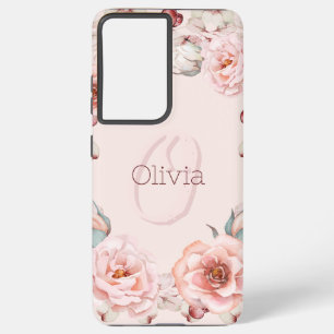 Coque Samsung Galaxy Rose d'aquarelle Wreath personnalisée   Rose