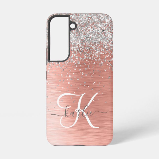 Coque Samsung Galaxy Rose Gold Jolie fille Parties scintillant argent b (Verso)