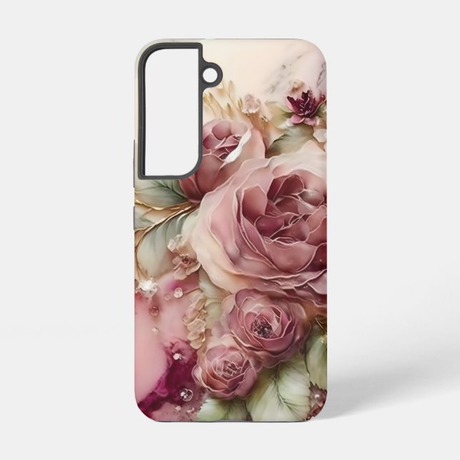 Coque Samsung Galaxy Rose rose et ivoire (Verso)