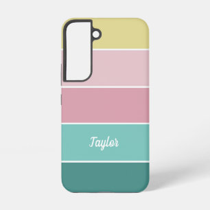 Coque Samsung Galaxy rose vert personnalisé Couleur de l'été Blocs