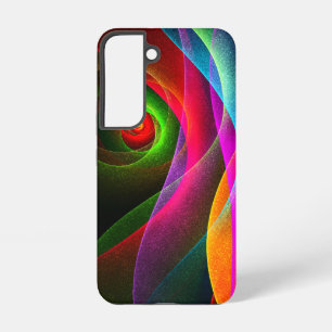Coque Samsung Galaxy Rouge Vert Orange Moderne Motif d'Art Abstrait #22