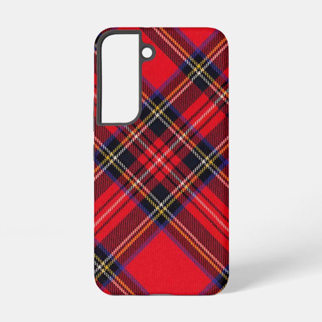 Coque Samsung Galaxy Royal Stewart tartan rouge noir plaid (Verso)