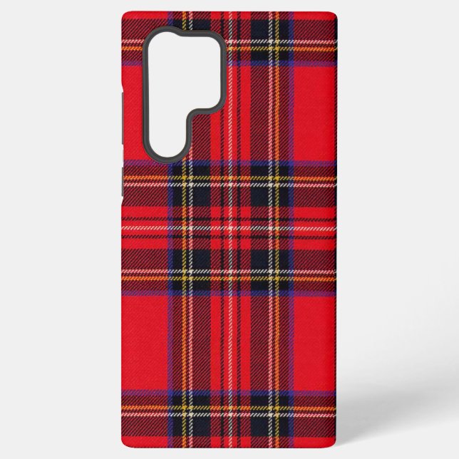 Coque Samsung Galaxy Royal Stewart tartan rouge noir plaid (Verso)
