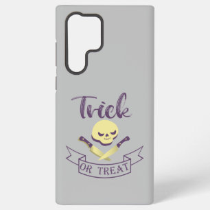 Coque Samsung Galaxy Ruban de Halloween crâne et os croisés Trick or tr