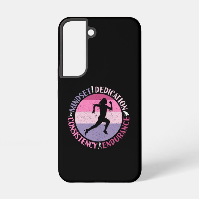 Coque Samsung Galaxy Running Mindset - Citation d'endurance de la fille (Verso)