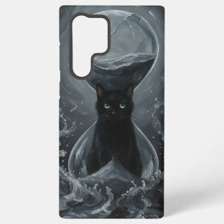Coque Samsung Galaxy Sablier Éternel : Le Chat Noir du Temps
