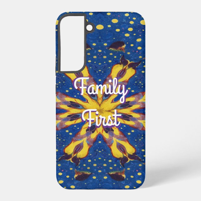 Coque Samsung Galaxy Samsung Case with “Family First” – Elegant Massage (Verso)