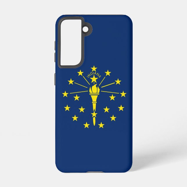 Coque Samsung Galaxy Samsung Galaxy S21 Coque Drapeau de l'Indiana, Éta (Verso)