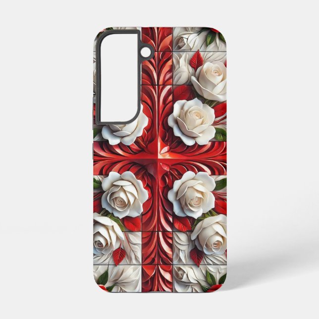 Coque Samsung Galaxy Samsung Galaxy S22 Coque avec Rose anglais (Verso)
