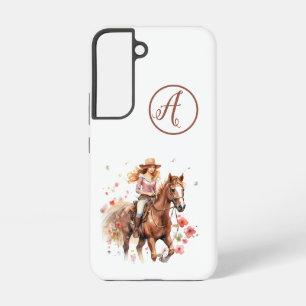 Coque Samsung Galaxy Samsung S22 Femme À Tête Roussée Sur Initiales À C