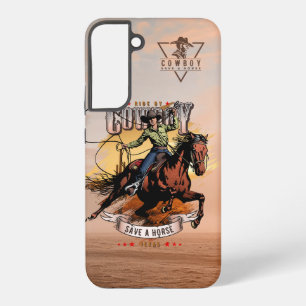 Coque Samsung Galaxy Sauve un cheval, monte un cowboy