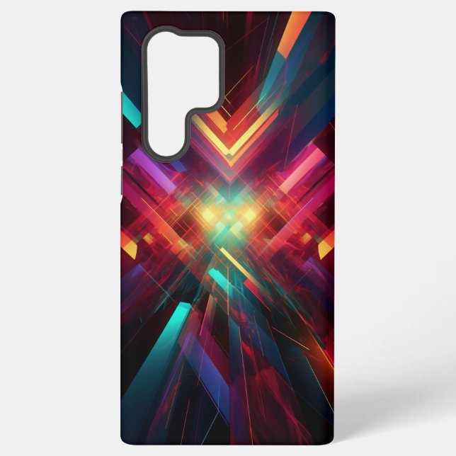 Coque Samsung Galaxy Sci-Fi futuriste Abstrait, géométrique colorée (Verso)