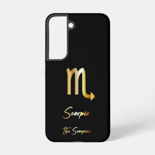 Coque Samsung Galaxy Scorpio signe Zodiac, noir & or