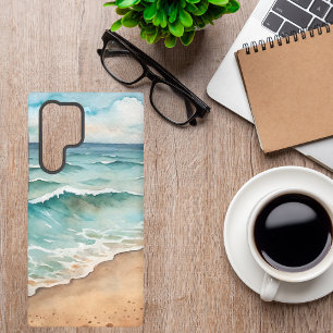 Coque Samsung Galaxy Serene Watercolor Beach Waves - Ocean Vibes