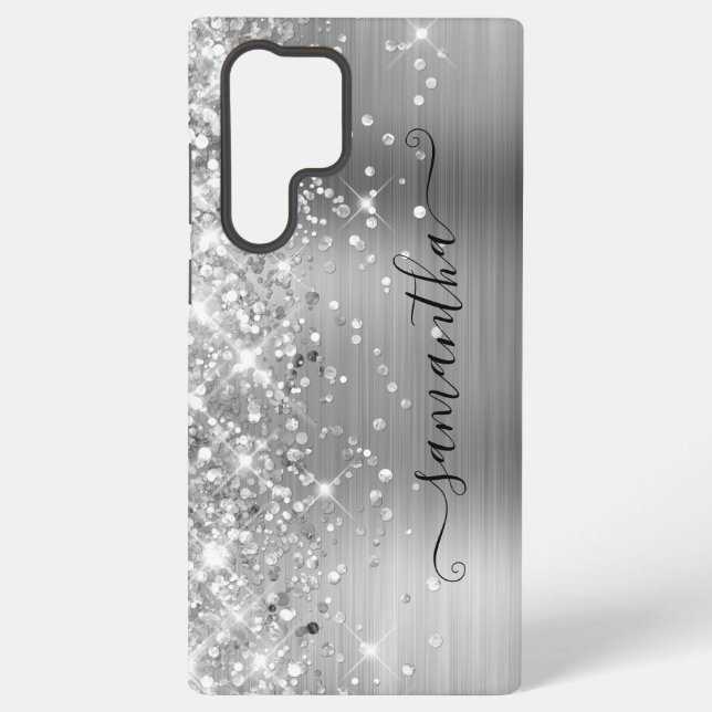 Coque Samsung Galaxy Signature Fille Glittery Argent (Verso)