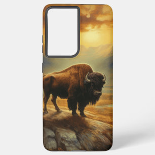 Coque Samsung Galaxy Silhouette du coucher de soleil de bison de buffle