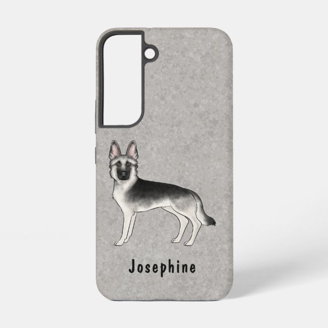 Coque Samsung Galaxy Silver Sable German Shepherd'amour GSD Chien et te (Verso)