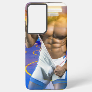 Coque Samsung Galaxy SlipperyJoe's Man six pack de lutte singlet gym b
