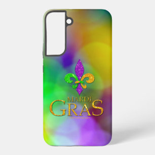 Coque Samsung Galaxy SlipperyJoe's Mardi Gras violet or jaune vert fleu