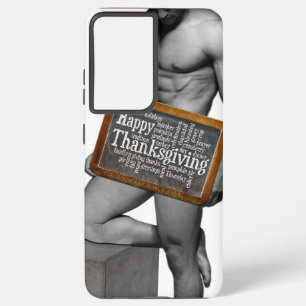 Coque Samsung Galaxy SlipperyJoe's Thanksgiving man hot six pack abs un
