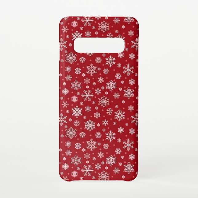 Coque Samsung Galaxy Snowflakes Red Case (Dos)