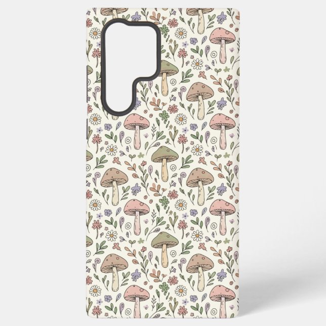 Coque Samsung Galaxy Soft Cream Fungi Seamless Pattern (Verso)