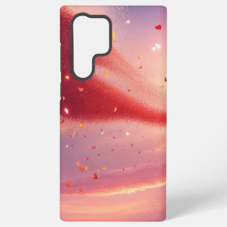 Coque Samsung Galaxy Sparkling Heart and Sunset Phone Case