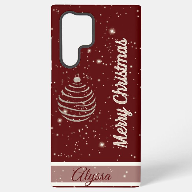 Coque Samsung Galaxy Sparkling Merry Christmas Ornament (Verso)