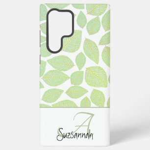 Coque Samsung Galaxy Squelette vert feuille Motif sur blanc