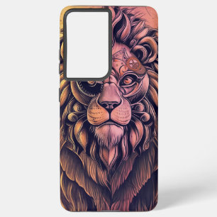 Coque Samsung Galaxy Steampunk Couleur Gradient Lion Rustique