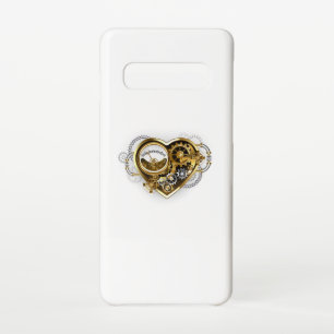 Coque Samsung Galaxy S10 Steampunk Heart with a Manometer