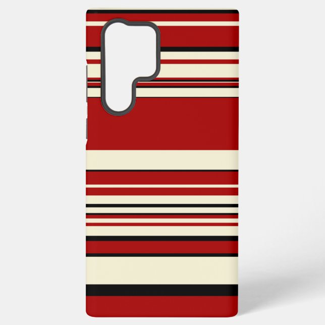 Coque Samsung Galaxy Stripes complexes - Rouge & Crème (Verso)