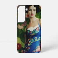 Style Art Déco Elégant Femme avec Grandes Fleurs A