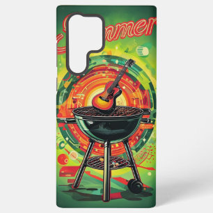 Coque Samsung Galaxy Summer Grill Guitare Retro Art Design Vintage