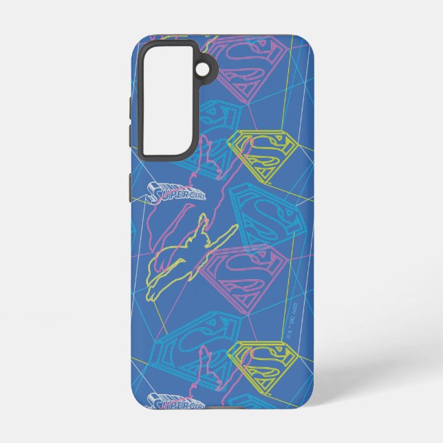Coque Samsung Galaxy Supergirl et logo en couleurs (Verso)
