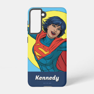 Coque Samsung Galaxy Supergirl volant en costume bleu
