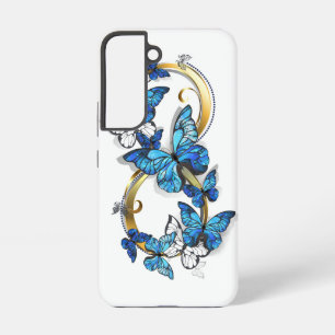 Coque Samsung Galaxy Symbole Infini de Papillons Morpho Bleus