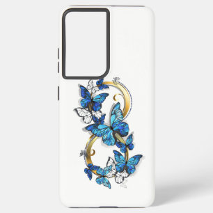 Coque Samsung Galaxy Symbole infini de papillons Morpho bleus