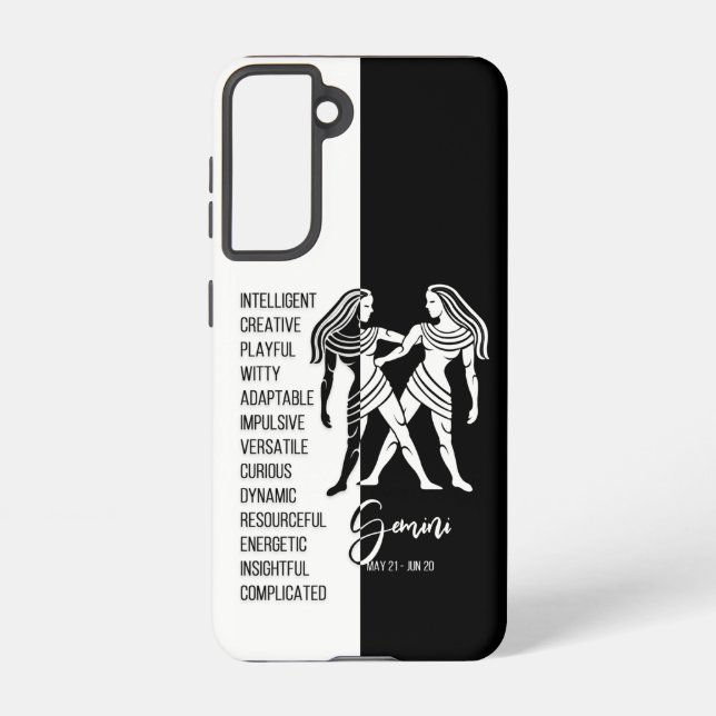 Coque Samsung Galaxy SYMBOLE Zodiaque Gemini (Verso)