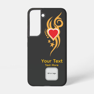 Coque Samsung Galaxy Tatouage de cœur floral ornemental