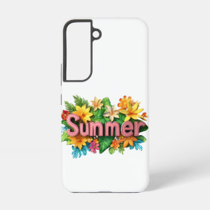 Coque Samsung Galaxy Texte d'été - Fleurs d'été colorées Illustration