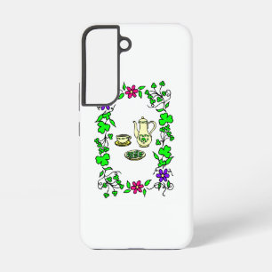 Coque Samsung Galaxy Thème de la Saint-Patrick Ensemble à thé irlandais