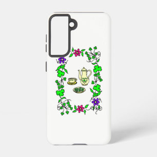 Coque Samsung Galaxy Thème de la Saint-Patrick Ensemble de thé irlandai