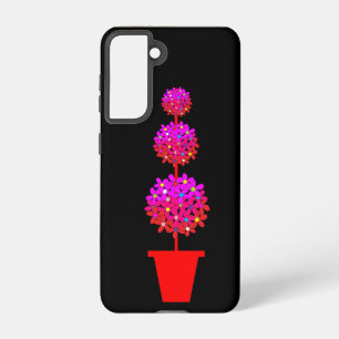 Coque Samsung Galaxy Topiaire à fleurs de marguerite rose gonflée