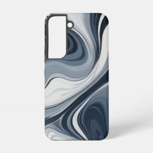 Coque Samsung Galaxy Tourbillons de lait blanc dans du bleu foncé