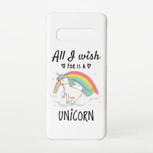 Coque Samsung Galaxy S10 Tout ce que je souhaite est une licorne